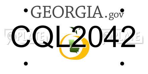 CQL2042 Georgia License Plate