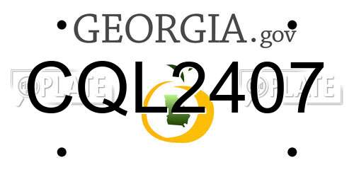 CQL2407 Georgia License Plate