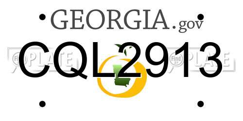 CQL2913 Georgia License Plate
