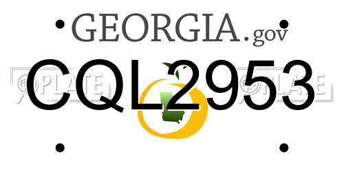 CQL2953 Georgia License Plate
