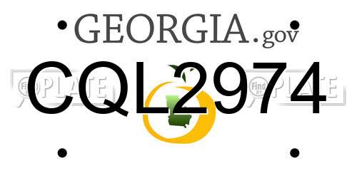CQL2974 Georgia License Plate