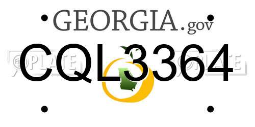 CQL3364 Georgia License Plate
