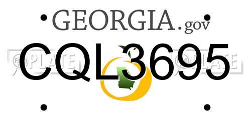 CQL3695 Georgia License Plate