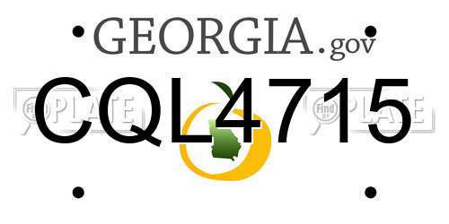 CQL4715 Georgia License Plate