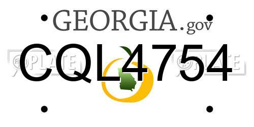 CQL4754 Georgia License Plate