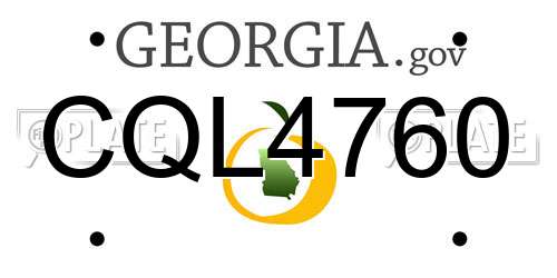 CQL4760 Georgia License Plate