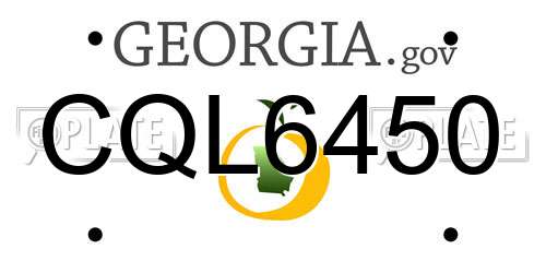 CQL6450 Georgia License Plate