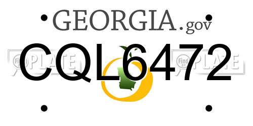 CQL6472 Georgia License Plate
