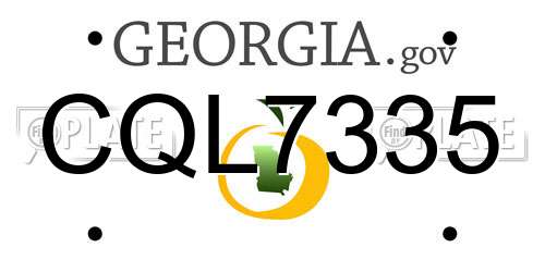 CQL7335 Georgia License Plate