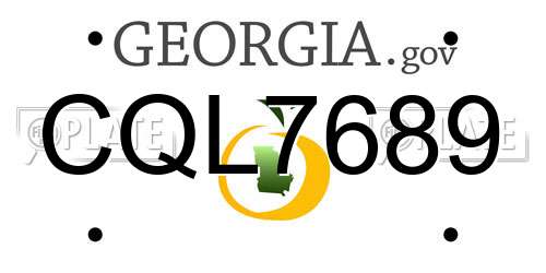 CQL7689 Georgia License Plate