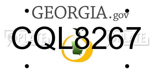 CQL8267 Georgia License Plate