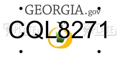 CQL8271 Georgia License Plate