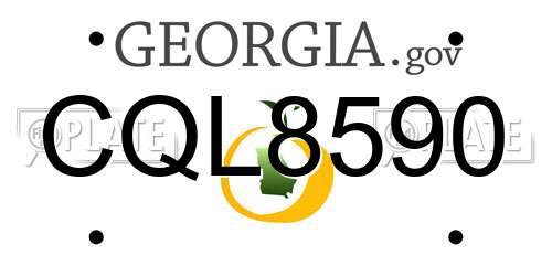 CQL8590 Georgia License Plate