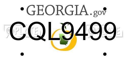 CQL9499 Georgia License Plate