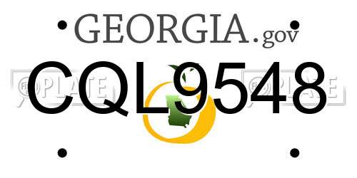 CQL9548 Georgia License Plate