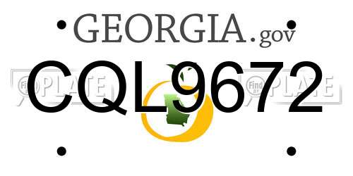 CQL9672 Georgia License Plate