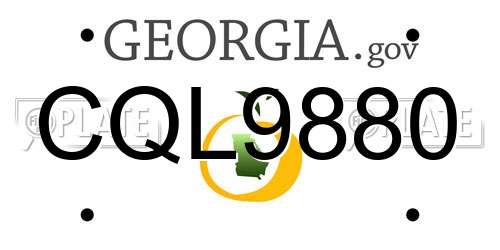 CQL9880 Georgia License Plate