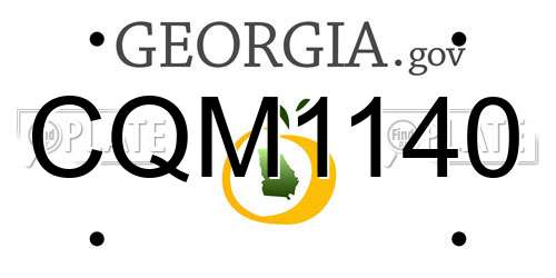 CQM1140 Georgia License Plate
