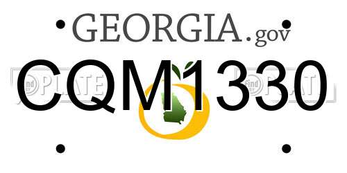 CQM1330 Georgia License Plate