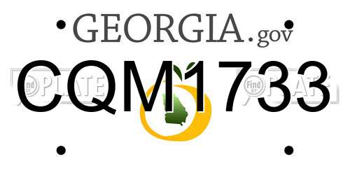 CQM1733 Georgia License Plate