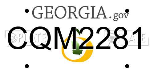 CQM2281 Georgia License Plate