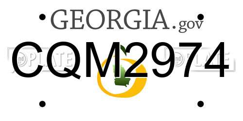 CQM2974 Georgia License Plate