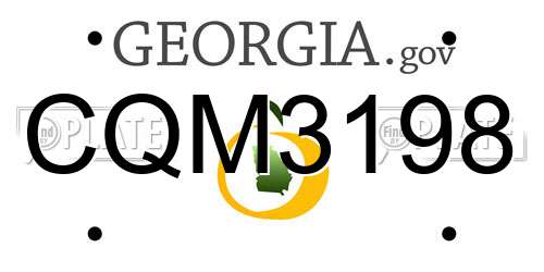 CQM3198 Georgia License Plate