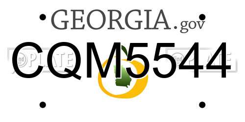 CQM5544 Georgia License Plate