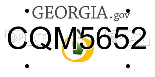 CQM5652 Georgia License Plate