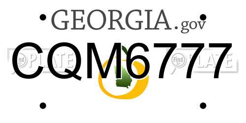 CQM6777 Georgia License Plate