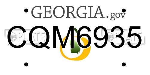 CQM6935 Georgia License Plate