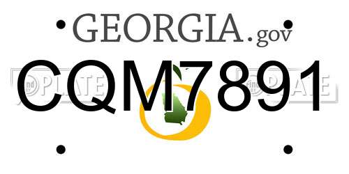 CQM7891 Georgia License Plate