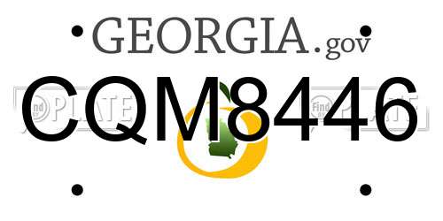 CQM8446 Georgia License Plate