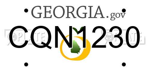 CQN1230 Georgia License Plate