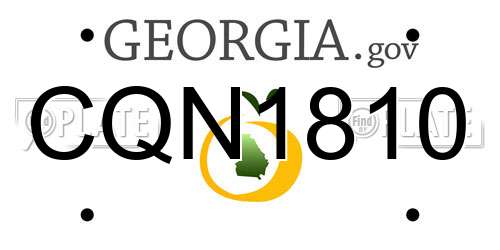 CQN1810 Georgia License Plate