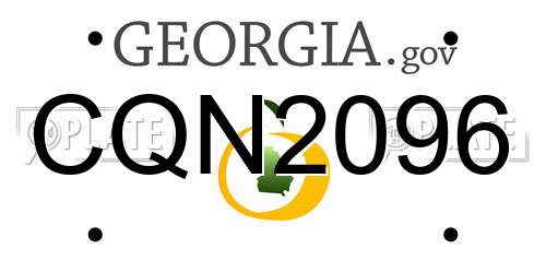 CQN2096 Georgia License Plate