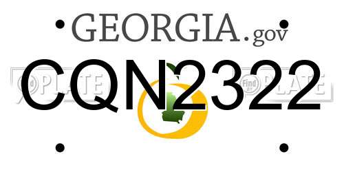 CQN2322 Georgia License Plate