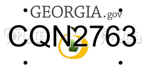 CQN2763 Georgia License Plate