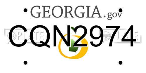 CQN2974 Georgia License Plate