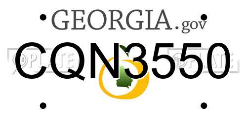 CQN3550 Georgia License Plate