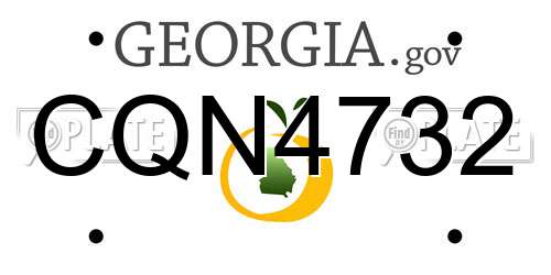 CQN4732 Georgia License Plate