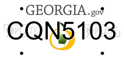 CQN5103 Georgia License Plate