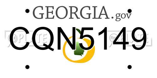CQN5149 Georgia License Plate