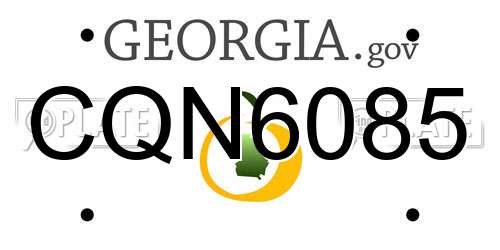 CQN6085 Georgia License Plate