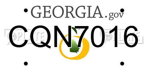 CQN7016 Georgia License Plate