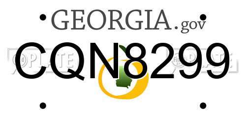 CQN8299 Georgia License Plate