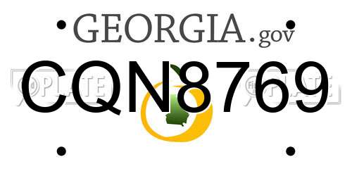 CQN8769 Georgia License Plate