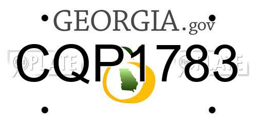 CQP1783 Georgia License Plate