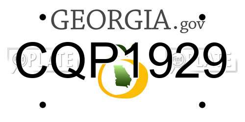 CQP1929 Georgia License Plate