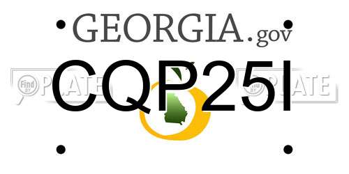 CQP25I Georgia License Plate